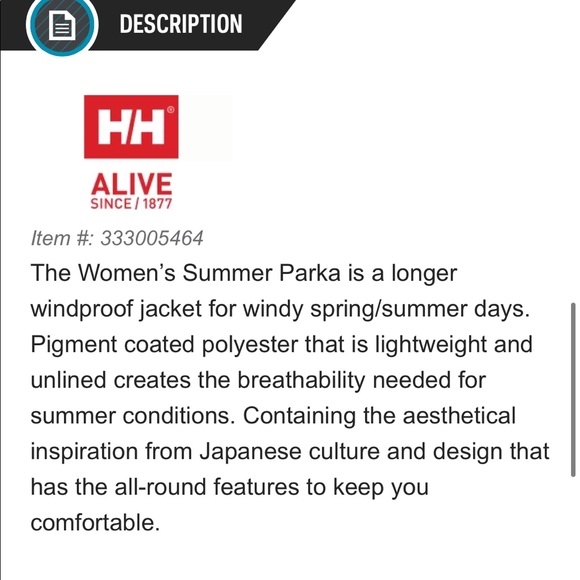 NWT- Helly Hanson JPN Summer Long Jacket - Picture 15 of 16